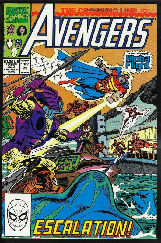 Avengers 322 NM+ 9.6 Marvel 1990 1347