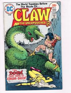 Claw The Unconquered # 2 FN DC Comic Book Canning PEDIGREE Collection D22