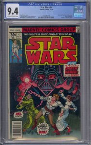 STAR WARS #4 CGC 9.4 A NEW HOPE DARTH VADER COVER DEATH OF OBI-WAN KENOBI