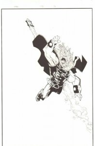 X-Men #195 p.23 - SHIELD Helicarrier Splash - 2007 Signed art by Humberto Ramos