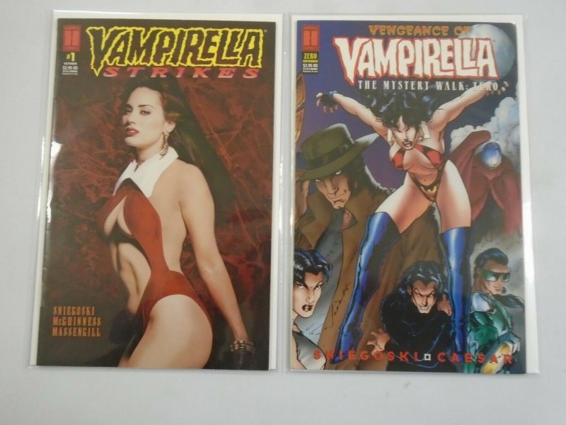 Vampirella lot 2 different issues #0+1 avg 8.0 VF (1995 Harris)