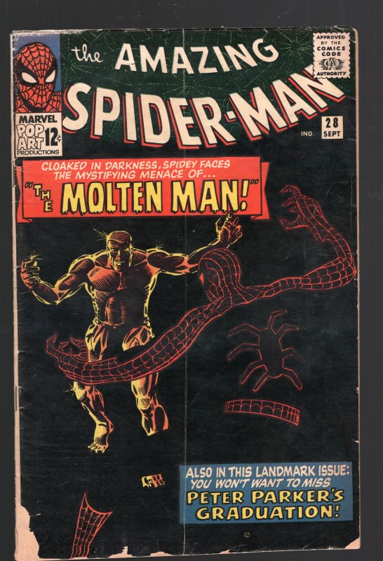 AMAZING SPIDERMAN 28 1st APP MOLTEN MAN;CLASSIC DITKO.