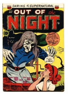 OUT OF THE NIGHT #13 1953-ACG-BIZARRE COVER-SKULLS-SNAKES-TERROR-HORROR-fn-