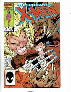 Uncanny X-Men # 213 NM Marvel Comic Book Wolverine Storm Rogue Sabretooth RJ3