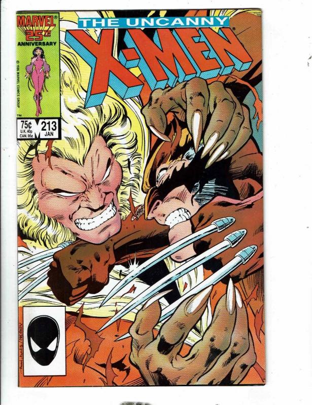 Uncanny X-Men # 213 NM Marvel Comic Book Wolverine Storm Rogue Sabretooth RJ3