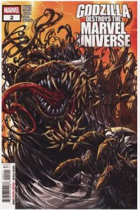 GODZILLA DESTROYS THE MARVEL UNIVERSE #2 MARVEL 2025 MARK BROOKS VARIANT NM