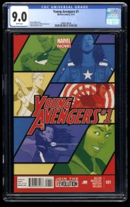 Young Avengers (2013) #1 CGC VF/NM 9.0 White Pages America Chavez Cover!