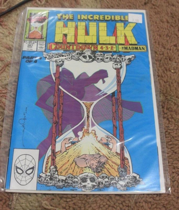 Incredible Hulk comic # 367 (Mar 1990, Marvel) 1st DALE KEOWN madman grey hulk+