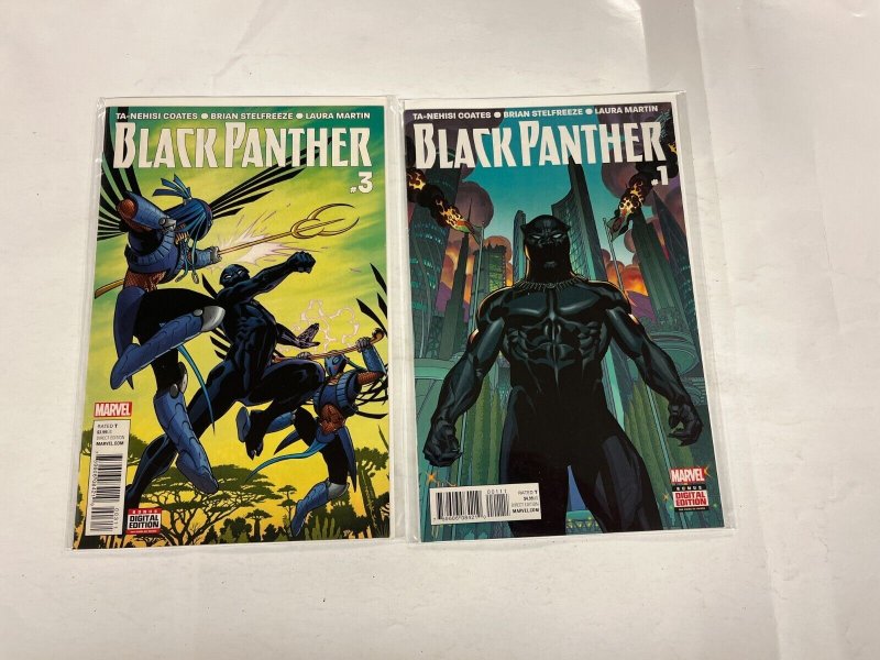 3 Black Panther Marvel Comics books #1 3 4 Coates 16 RC46