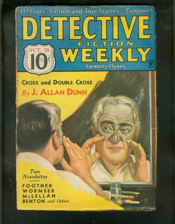 DETECTIVE FICTION WEEKLY PULP- 10/20/34-DOUBLE CROSS    G-
