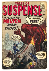 Tales Of Suspense #7 1960-Lava Man protoytpe- Kirby- Ditko G/VG