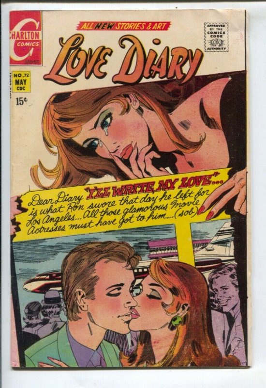 Love Diary #72 1971-Charlton-15¢ cover price-artist story-FN