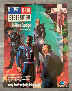 1989 NEW STATESMEN 17x22 2000 AD Fleetway Promo Poster FN+ 6.5