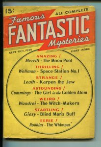 FAMOUS FANTASTIC MYSTERIES-SEPT 1939-RED STAR-1ST ISSUE-MERRITT-CUMMINGS-vg