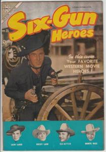 Six-Gun Heroes #25 (Mar-54) VF+ High-Grade Hopalong Cassidy, Rocky Lane, Smil...