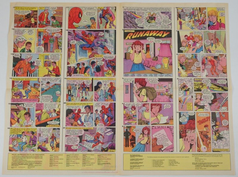 Spider-Man & Power Pack: Child Abuse Prevention newspaper promo Marvel NCPCA NEA 