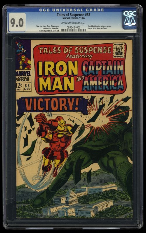 Tales Of Suspense #83 CGC VF/NM 9.0 1st Tumbler! Iron Man Captain America!