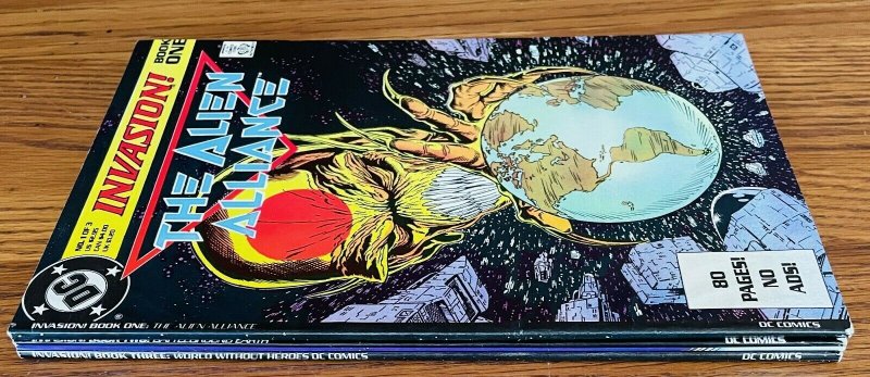 INVASION DC Comics COMPLETE SET BOOKS 1 2 3 1988 TODD MCFARLANE Alien Aliance 