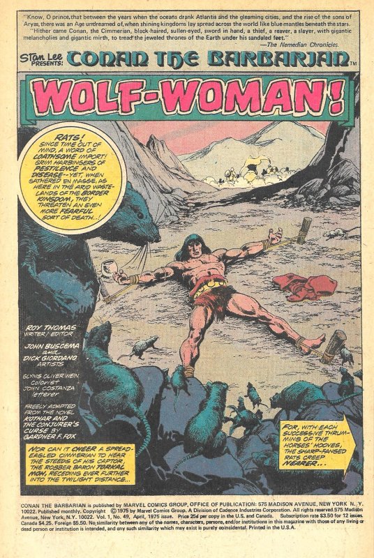 CONAN THE BARBARIAN #49 & 50 (1975) 8.0 VF Roy Thomas! John Buscema! Monsters!
