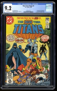 New Teen Titans #2 CGC NM- 9.2 White Pages 1st Appearance Deathstroke!