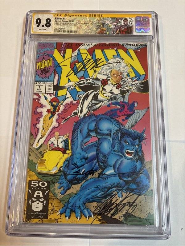 X-Men (1991) # 1 (CGC 9.8) Signed By Jim Lee * Chris Claremont * Scott Williams