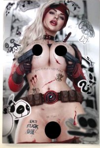 POWER HOUR #3 SHIKARII LADY DEADPOOL TRADE/TOPLESS/NAUGHTY/BAD GIRL TATTOO  SET
