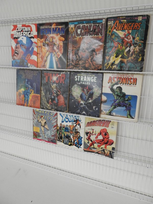 Nice Lot (11) Marvel Indexes Sharp Cover Art! Avg Fine Condition!