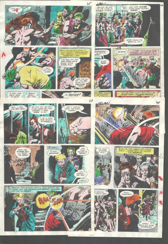 Richard Dragon Kung Fu Fighter Original Color Guide Sheets #1 1975-DC-1st iss...