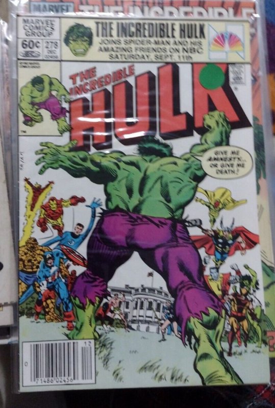 Incredible Hulk  # 278 1983 marvel disney newstand variant AMNESTY