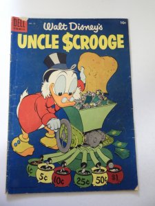 Uncle Scrooge #10 (1955) GD/VG Condition 3/4 Spine Split, 1/2 missing piece fc