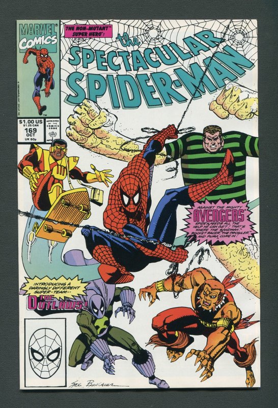 Peter Parker,Spectacular Spiderman #169 / 9.0 VFN/NM  October 1990