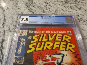 Silver Surfer # 7 CGC Graded 7.5 Marvel Comic Book Stan Lee Frankenstein JH28