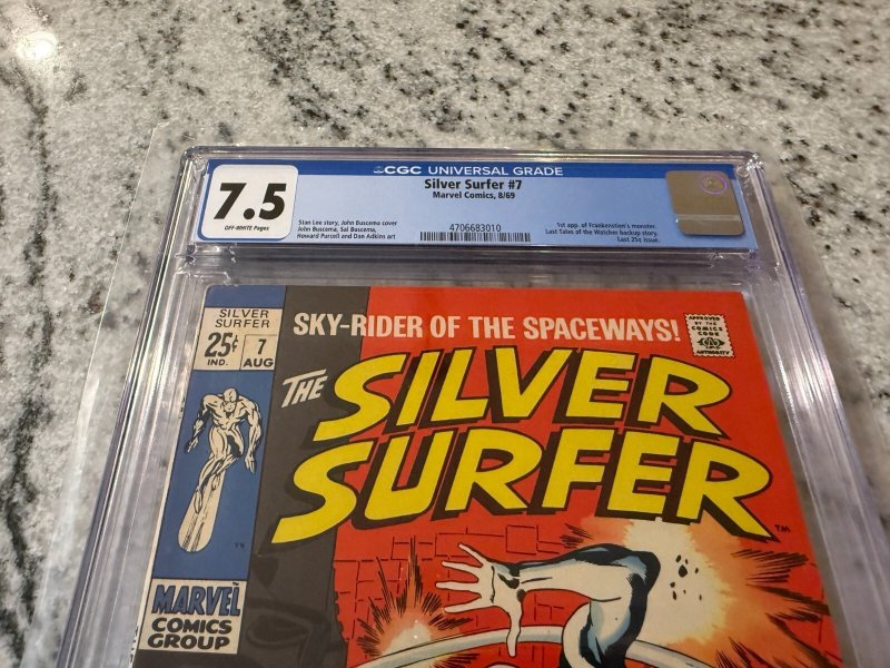 Silver Surfer # 7 CGC Graded 7.5 Marvel Comic Book Stan Lee Frankenstein JH28