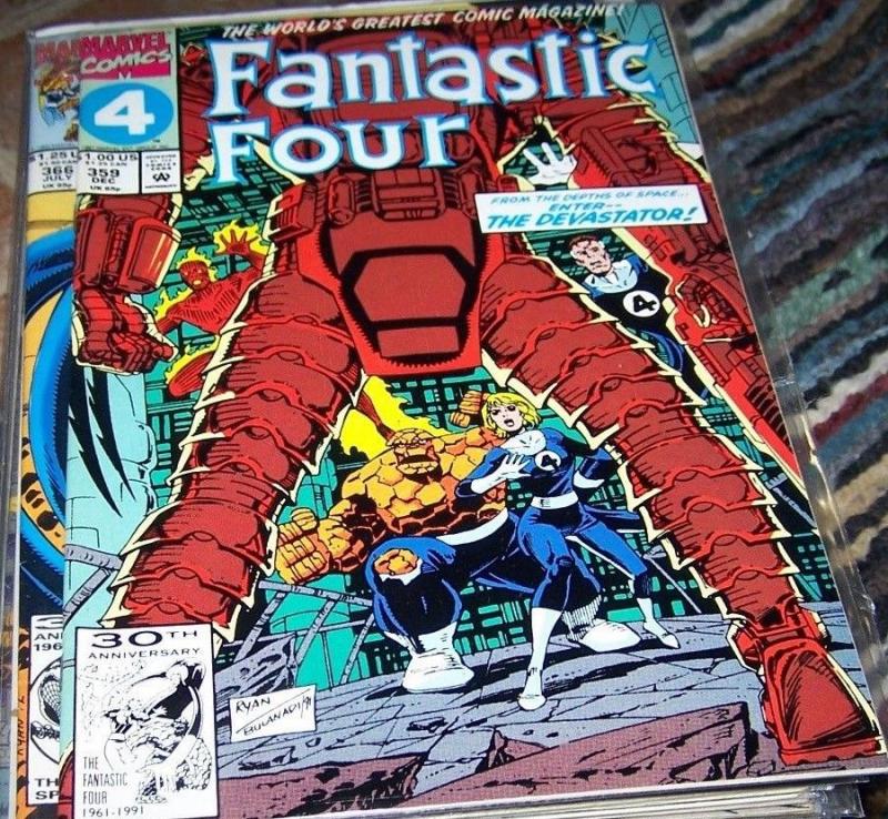 FANTASTIC FOUR  #359  THE DEVISTATOR 1991  marvel   THING+ MR FANTASTIC 