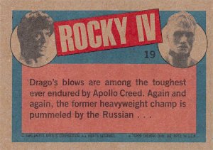 1985 Topps Rocky IV #19 Dynamic Punch! > Ivan Drago > Apollo Creed