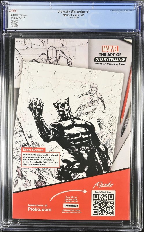 ULTIMATE WOLVERINE #1 MARVEL COMICS 2025 JOSEMARIA CASANOVAS VARIANT CGC 9.8 NM
