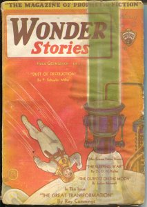 Wonder Stories 2/1931-Gernsback-Frank A Paul-original pulp size issue-G/VG