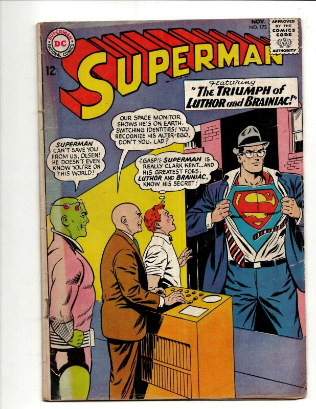 Superman # 173 FN- DC Comic Book Braniac Lex Luthor Smallville Batman Flash BJ1