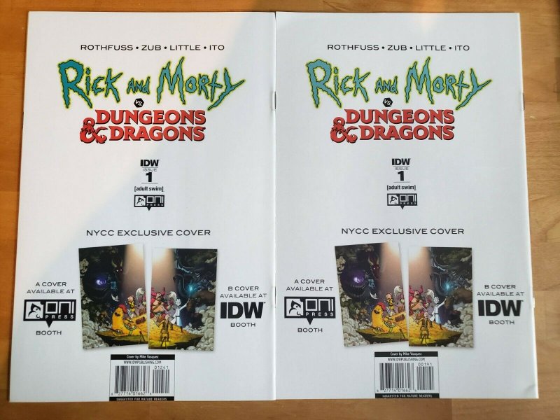 RICK and MORTY vs Dungeons & Dragons #1 (Oni IDW 2019) NYCC Connecting Variants