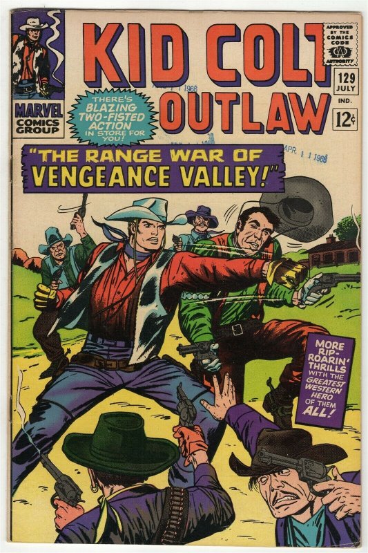 Kid Colt Outlaw #129 ORIGINAL Vintage 1966 Marvel Comics  