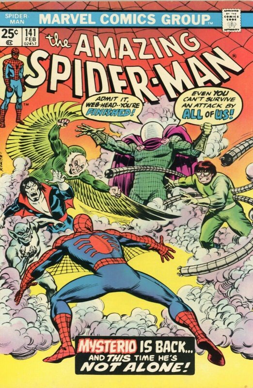 AMAZING SPIDER-MAN #141 Marvel Comics Value Stamp 1975 Mysterio Dan Berkhart