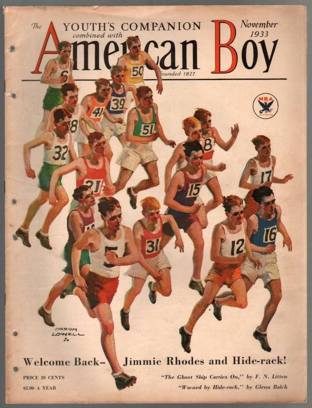 American Boy 11/1933-pulp fiction-Orson Lowell-Schoonover & Brinkerhoof-VG-