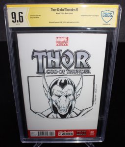 Thor: God of Thunder #1 CBCS (9.6) Signed & Sketched by Brent Peeples - 2013