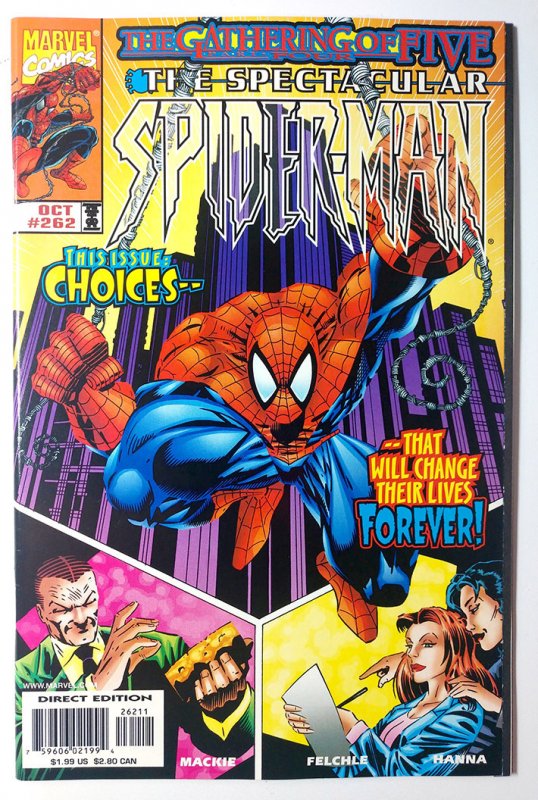 The Spectacular Spider-Man #262 (8.5, 1998) 1st cameo app of Mattie Franklin