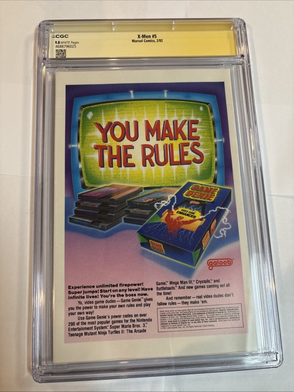 X-Men (1992) # 5 (CGC 9.8) Signed By Jim Lee * Chris Claremont * Scott Williams