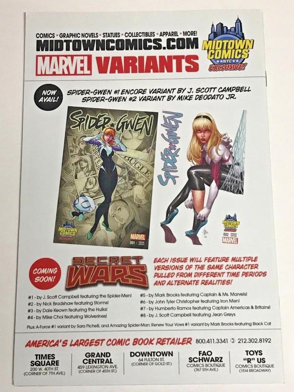 SECRET WARS#9 NM 2016 MIDTOWN VARIANT MARVEL COMICS