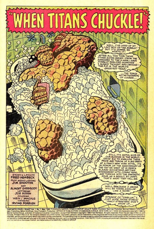 FANTASTIC FOUR ROAST #1 (May1982) 8.0 VF FRED HEMBECK & Over 30 MARVEL Artists!