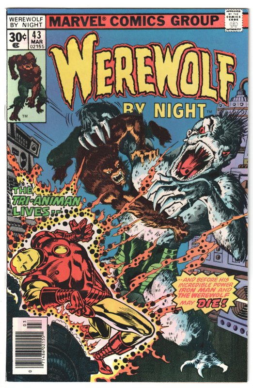 Werewolf by Night #43 (1977) Iron Man appearance!