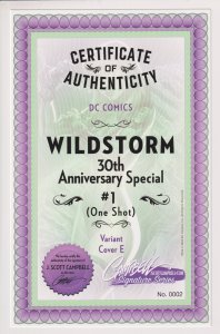 DC! Wildstorm 30th Anniversary Special! Issue 1! J Scott Campbell Cover! Signed!