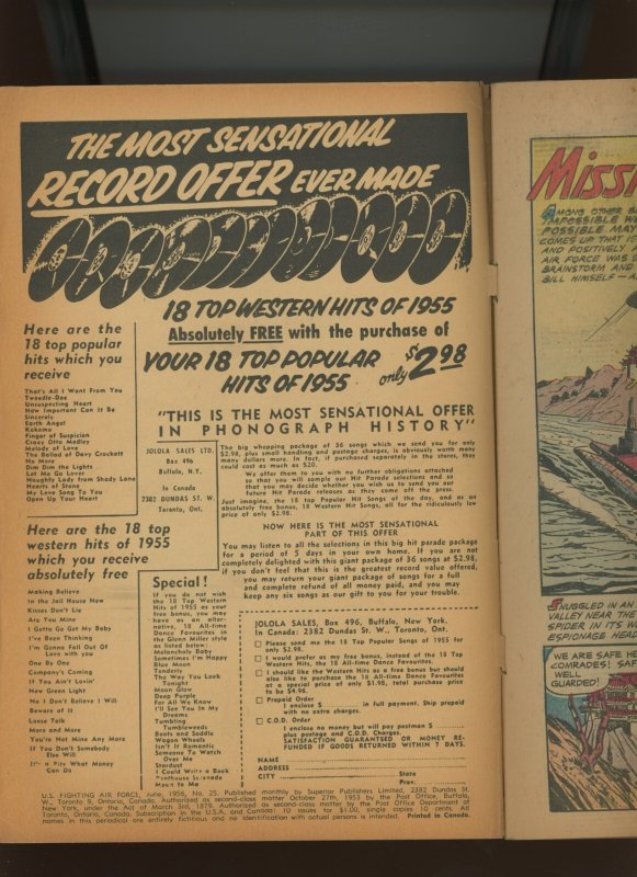 (1956) U.S. Fighting Air Force #25: SILVER AGE! WE COMBINE SHIPPING! (3.5)